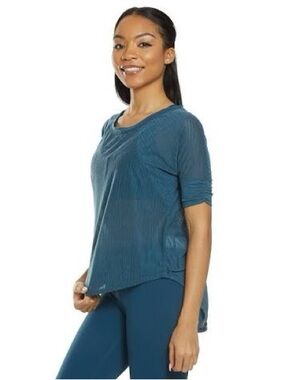 Prana Teal Short-Sleeve Tunic Top